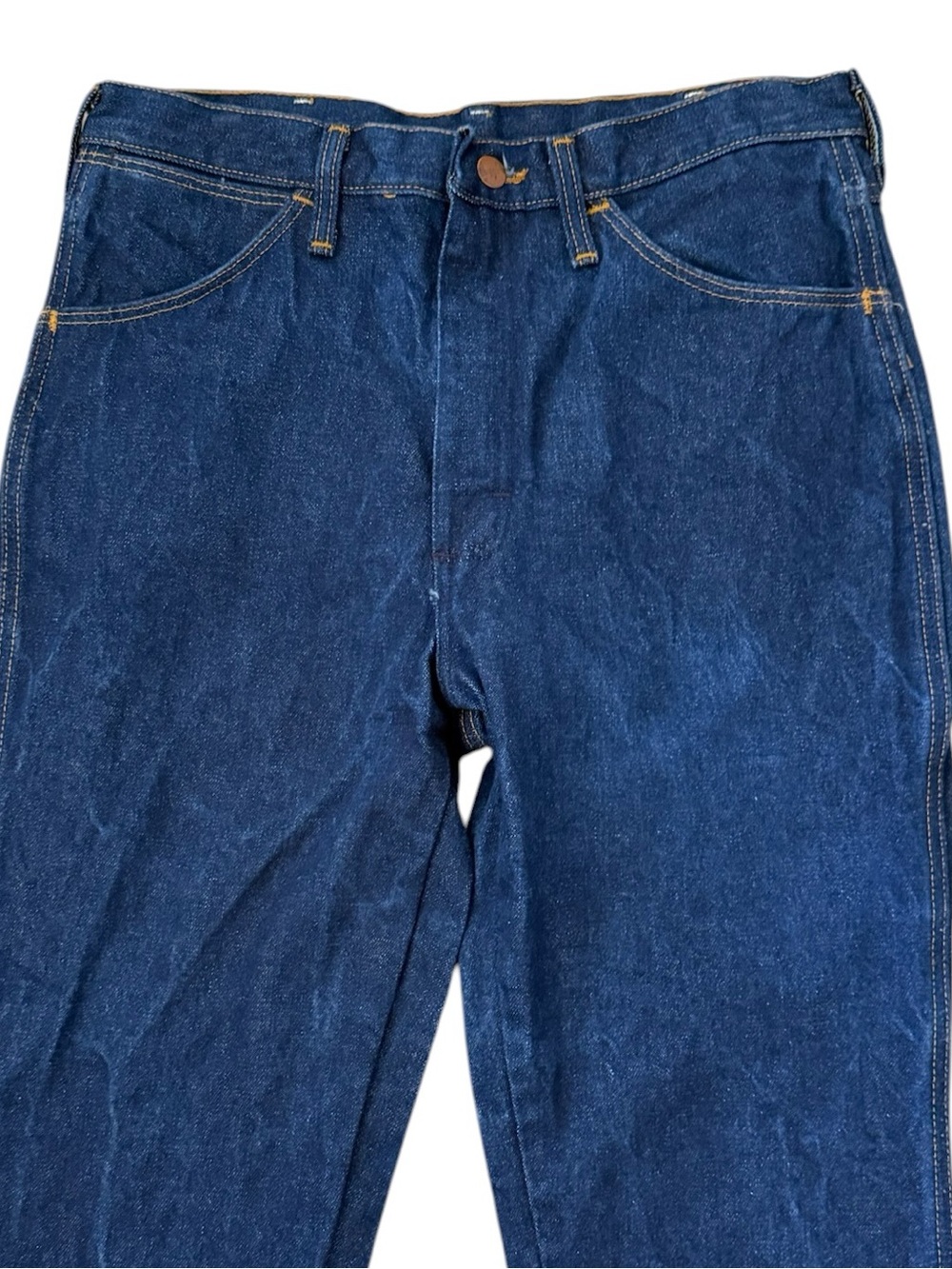 VTG 2002 Wrangler 945NAV Cowboy Cut Rigid Jeans 33x32 Fits 30x31 USA Dark Wash - Picture 6 of 13